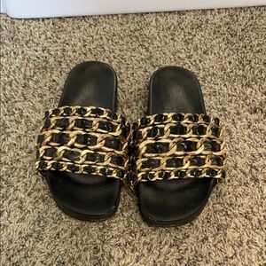 Jeffery Campbell chain pool slides